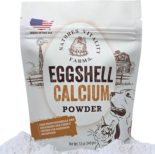 Natures Vitality Farms 12 ounce eggshell calcium powder front view