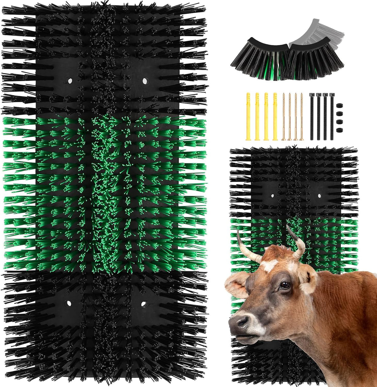 2pcs Upgraded XL Livestock Scratching Brush with 16 Screws - Large Cattle and Horse Grooming Brush, Itch Relief for Horses, Goat, Cattle,Cow,Sheep, and Pig,Suitable for farms and ranches - Image 9