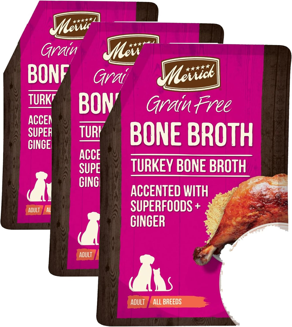 Merrick Grain Free Bone Broth, Premium Human Grade And Gluten Free Dog And Cat Food Topper Pouches, Chicken - 7 oz. Pouch - Image 15