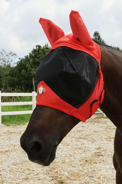 Fleece cushioned forehead detail of T Teke fly mask