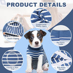 Pelukoa dog surgery shirt comfortable cone alternative blue striped design