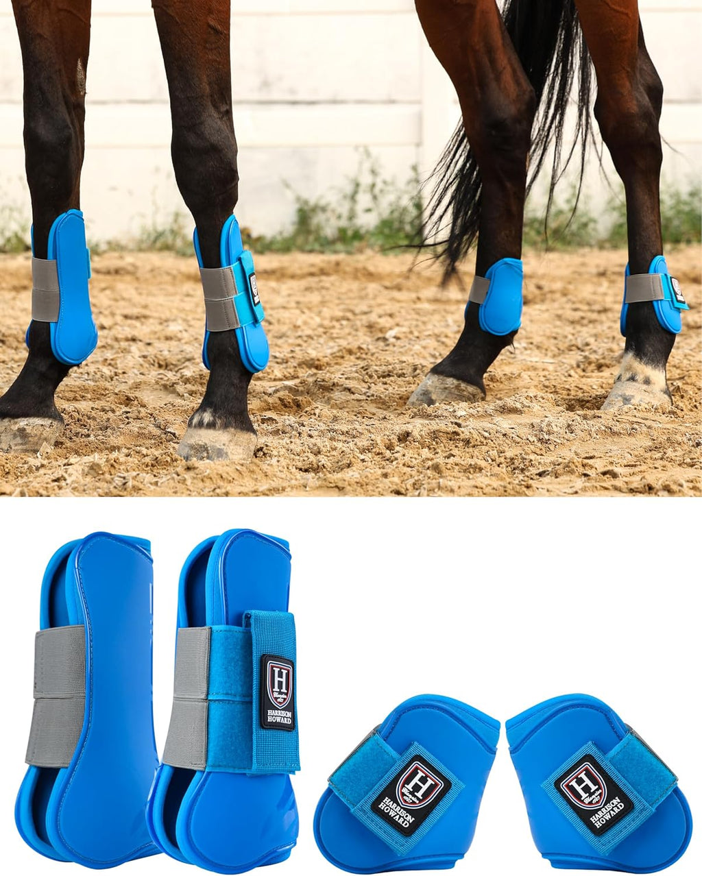 Harrison Howard Horse Tendon Boots Open Front/Fetlock Boot for Horse Protective Boots for Jumping, Trail Riding Set of 4 - Image 11