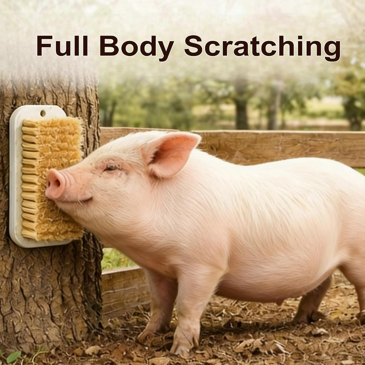 Two pack pet piggy cleaning brush displayed with included mounting screws.