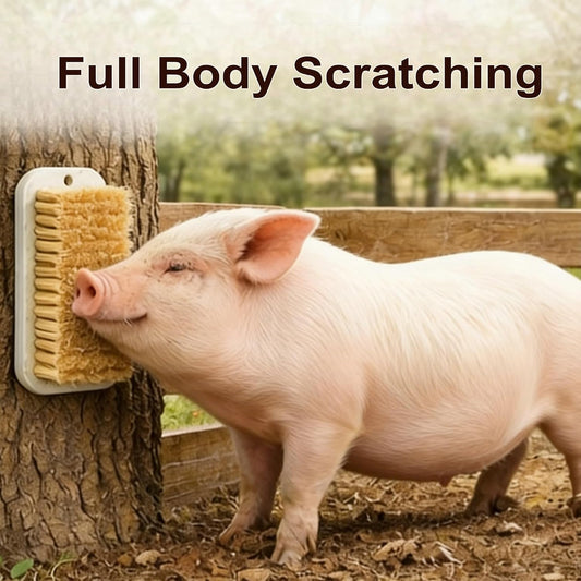Two pack pet piggy cleaning brush displayed with included mounting screws.