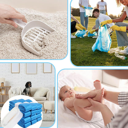 Multi pack cat litter refills showing full packaging details and fifteen feet length indicator.