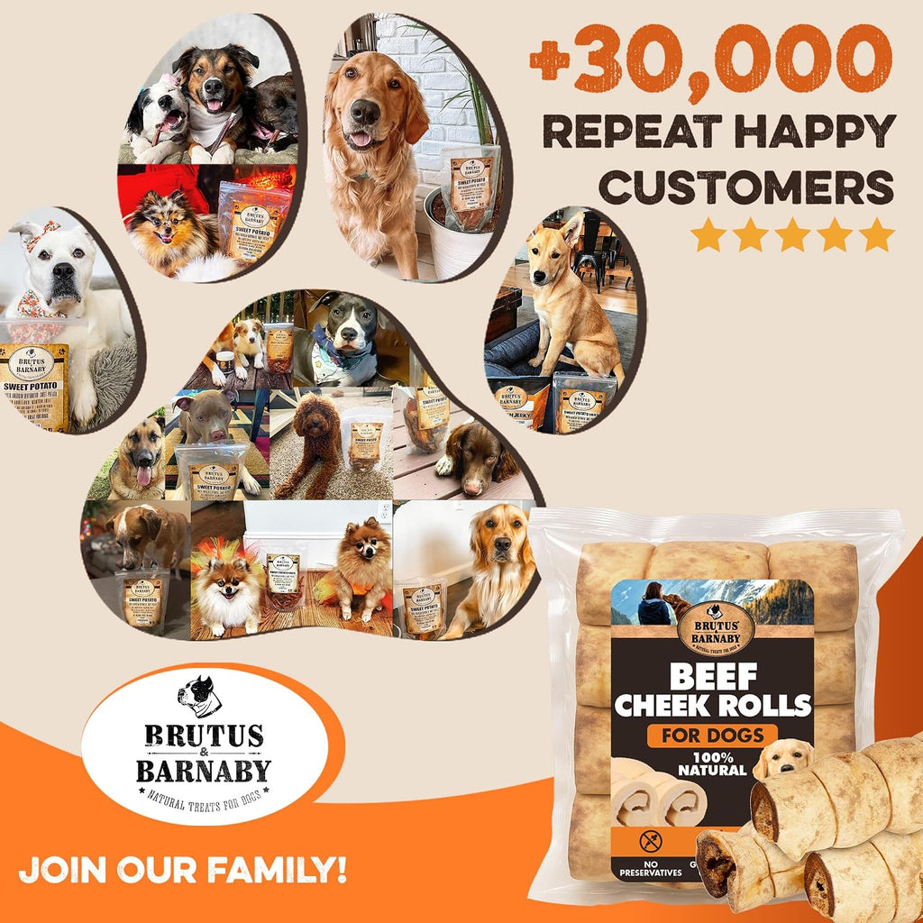 Premium Beef Cheek Rolls for Dogs 5-7" - (3-Pack), Peanut Butter Flavored Long Lasting, Safe & Natural Rawhide Alternative Chews, Ideal for Large Dogs & Aggressive Chewers, Supports Dental Health - Image 9