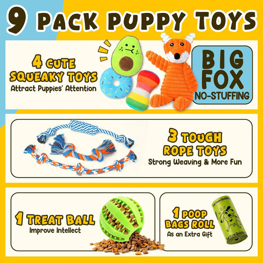 Zeaxuie plush squeaky fox toy for puppies