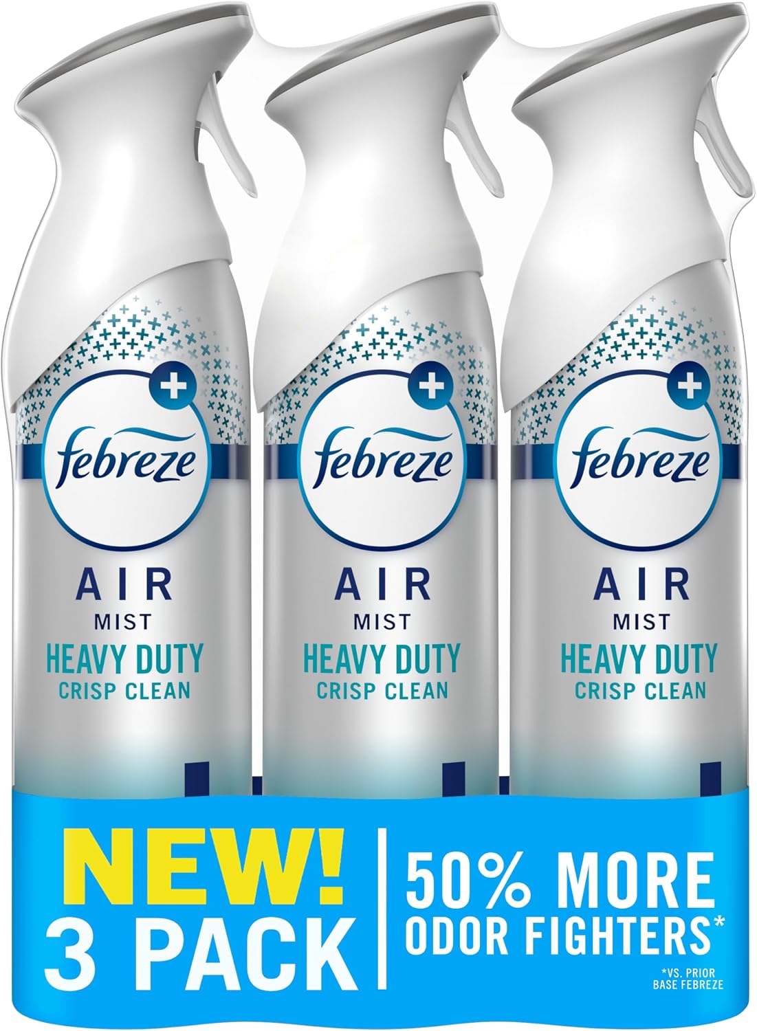 Close up view of Febreze air mist spray nozzle and packaging