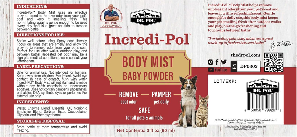 Dr. Pol grooming product range featuring the pet mist
