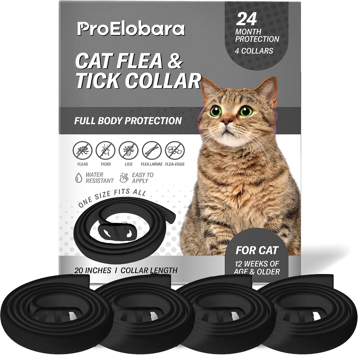 ProElobara flea and tick collar for cats packaging front view