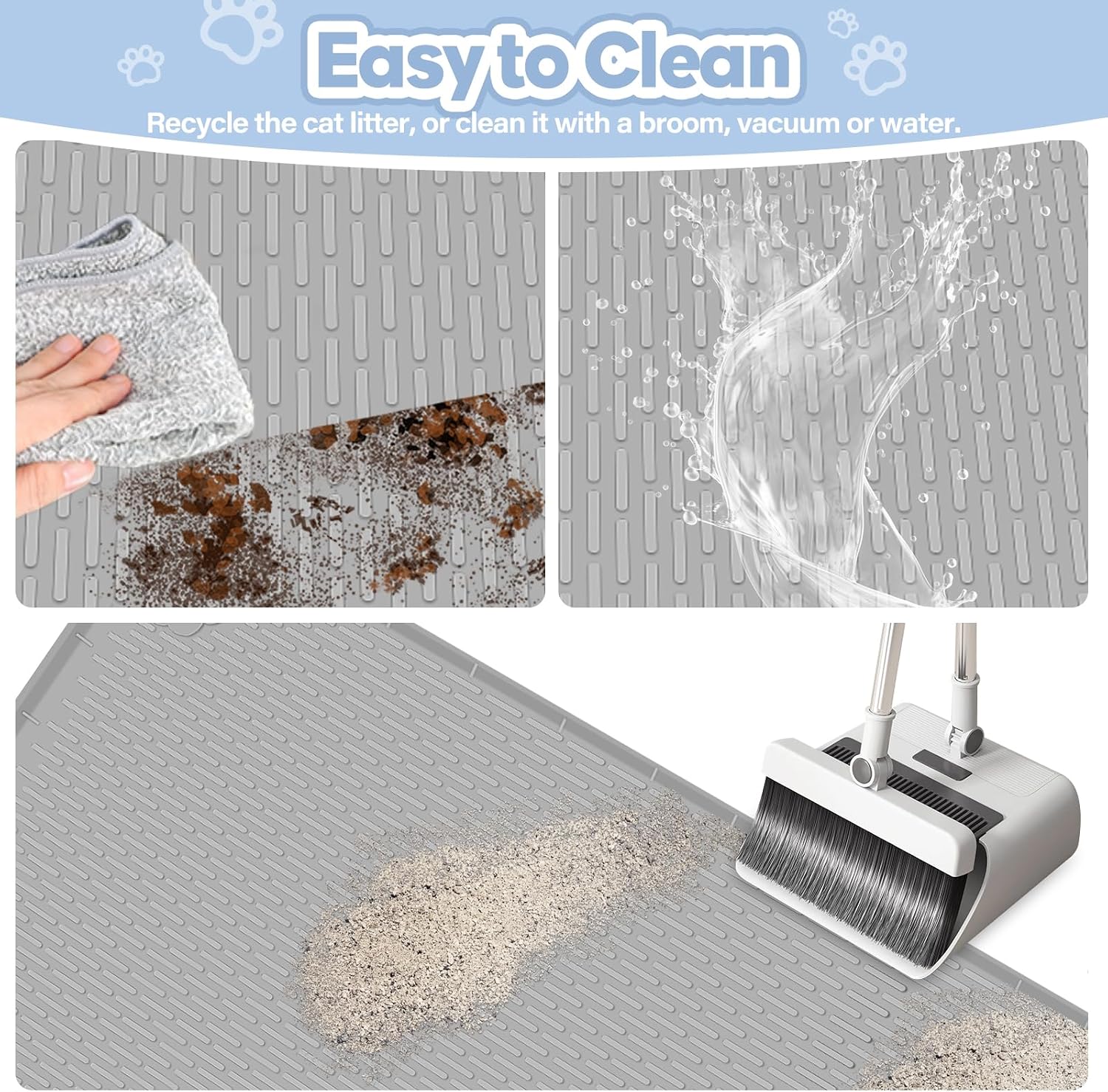 Waterproof pet feeding mat under food bowls