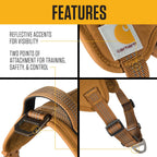 Carhartt dog harness reflective stitching safety feature