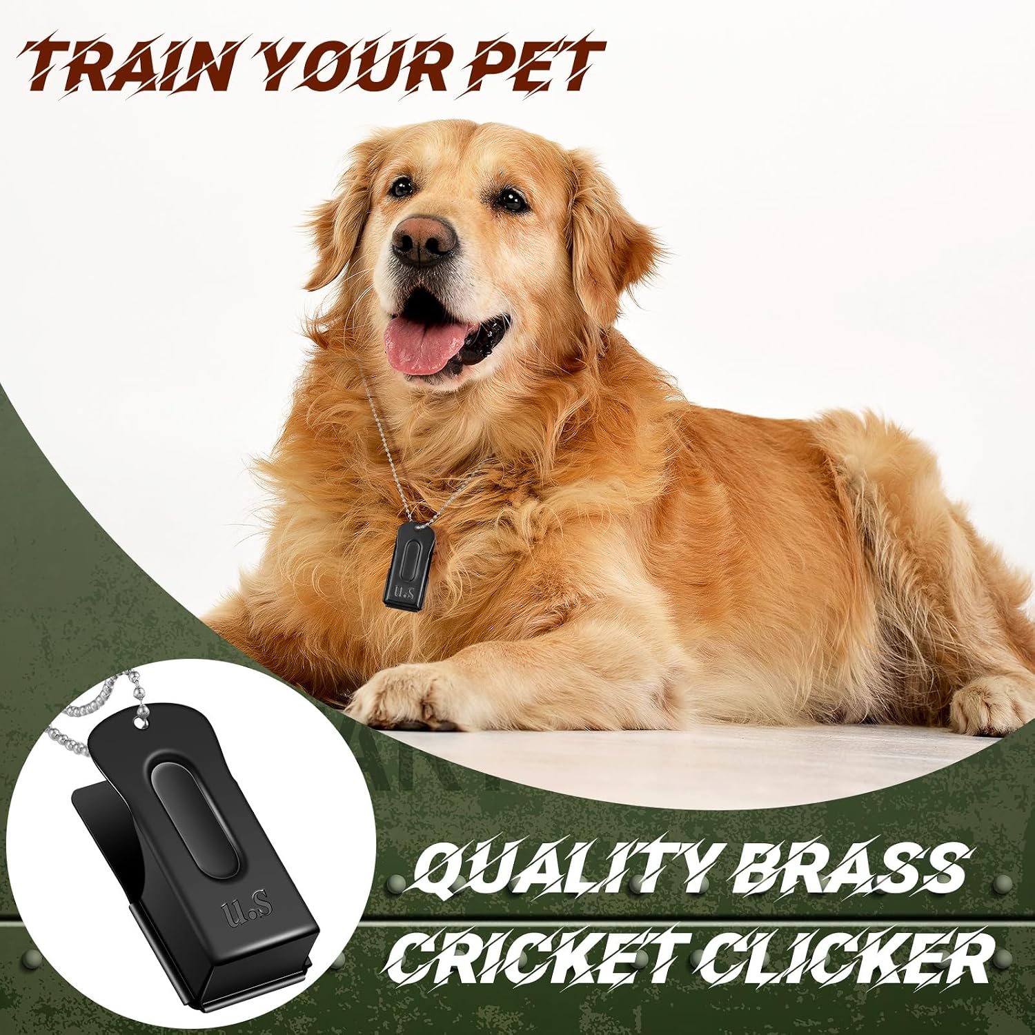 Three pieces premium brass pet signaling device for puppy obedience training