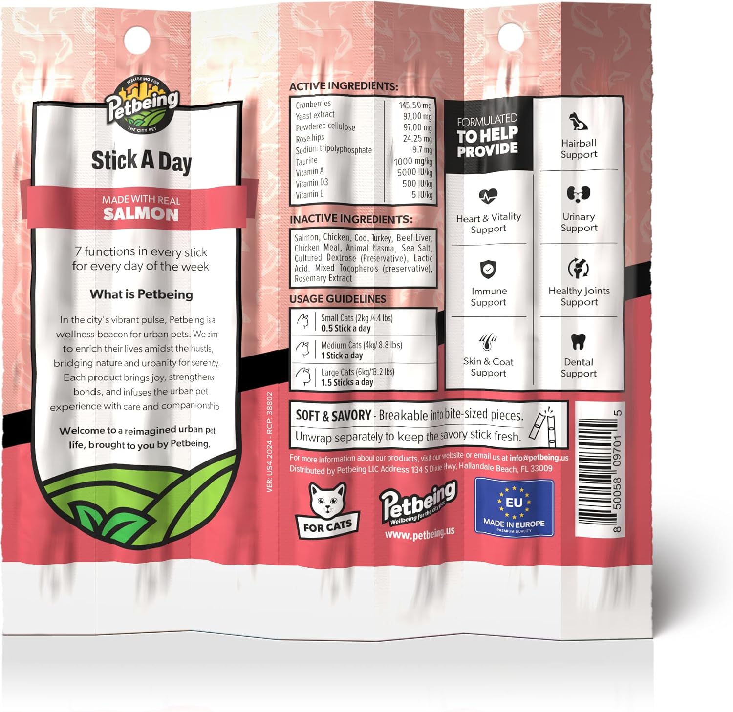 Close up view of healthy grain free cat treats without corn or soy