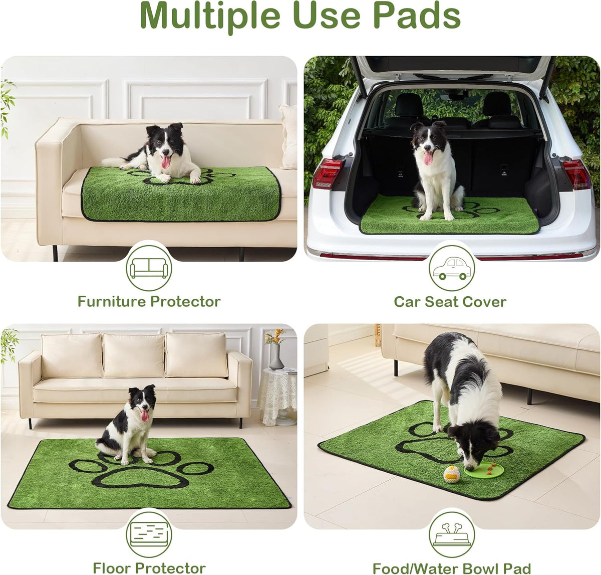 Qeils dog pee pad under food and water bowls