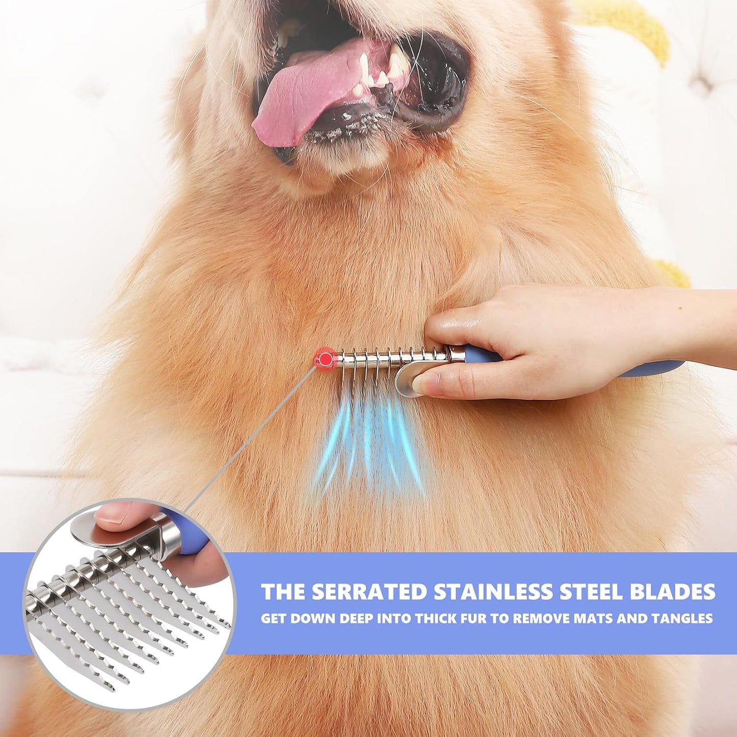 Stainless steel teeth on Myselect dematting tool