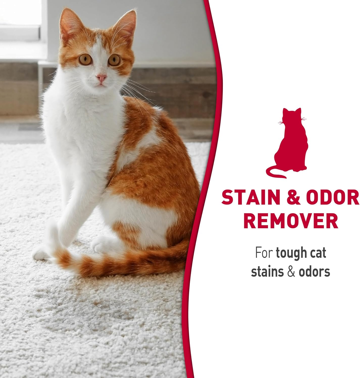 Nature's Miracle foaming aerosol cat urine odor eliminator angled shot.