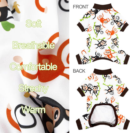XPUDAC 4 Pack Dog Pajamas Soft Strechy Summer Doggie Clothes for Small Medium Dogs Boy Girl Dog Onesie Puppy Pjs Cat Apparel-Medium - Image 9