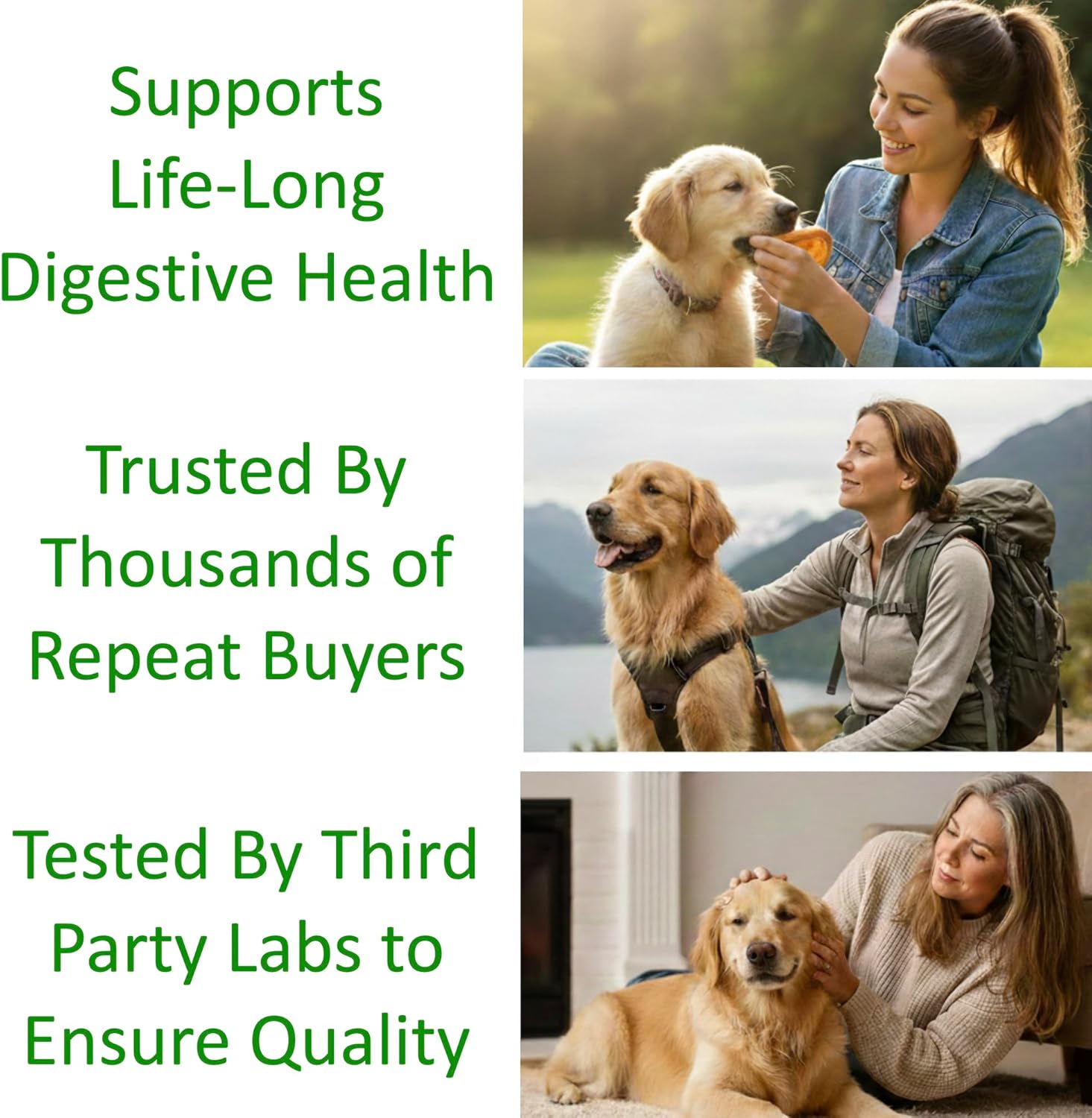 Premium pet immune support powder showing five billion colony forming units.