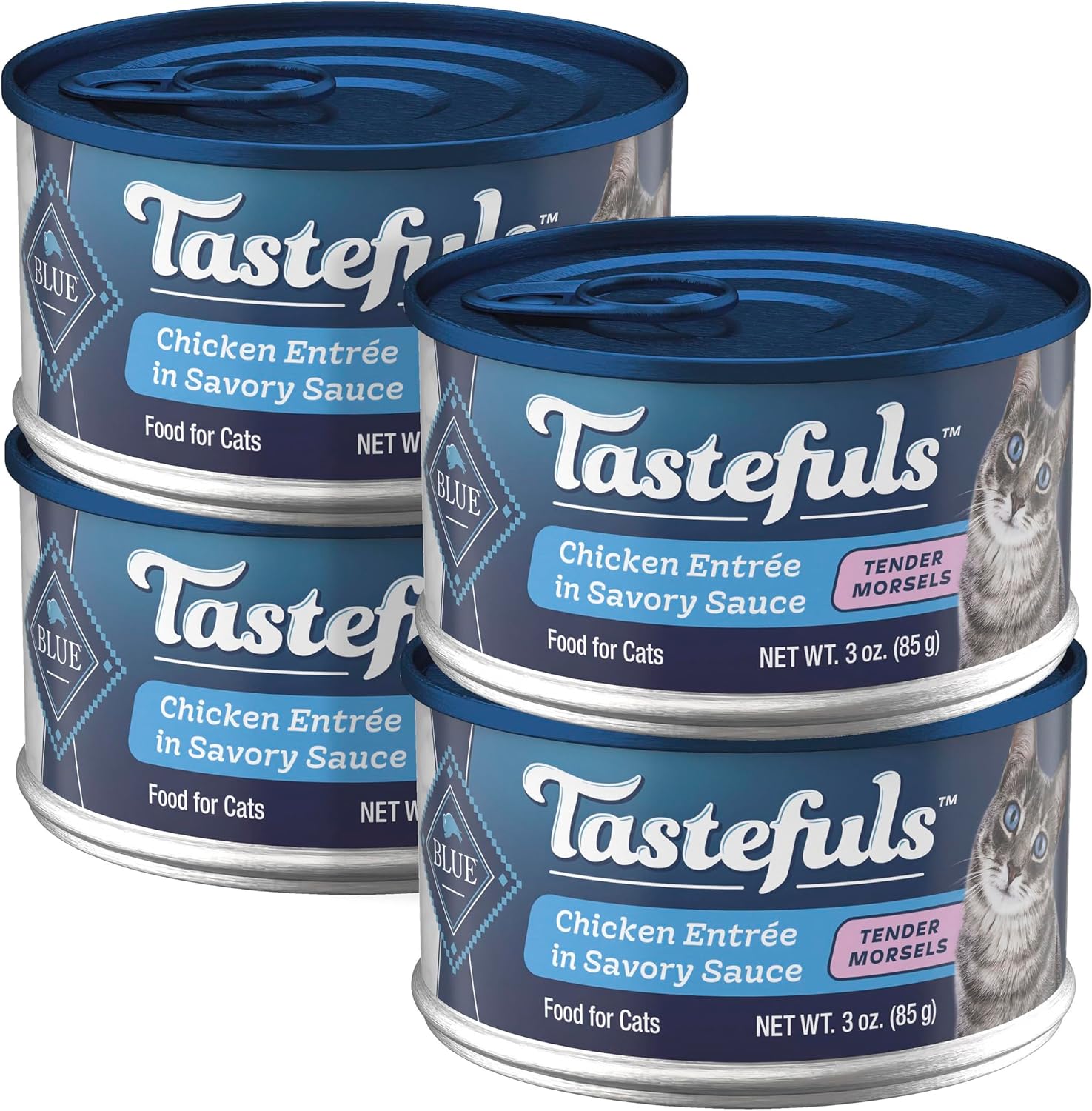 Blue Buffalo Tastefuls Tender Chicken Entree wet cat food cans