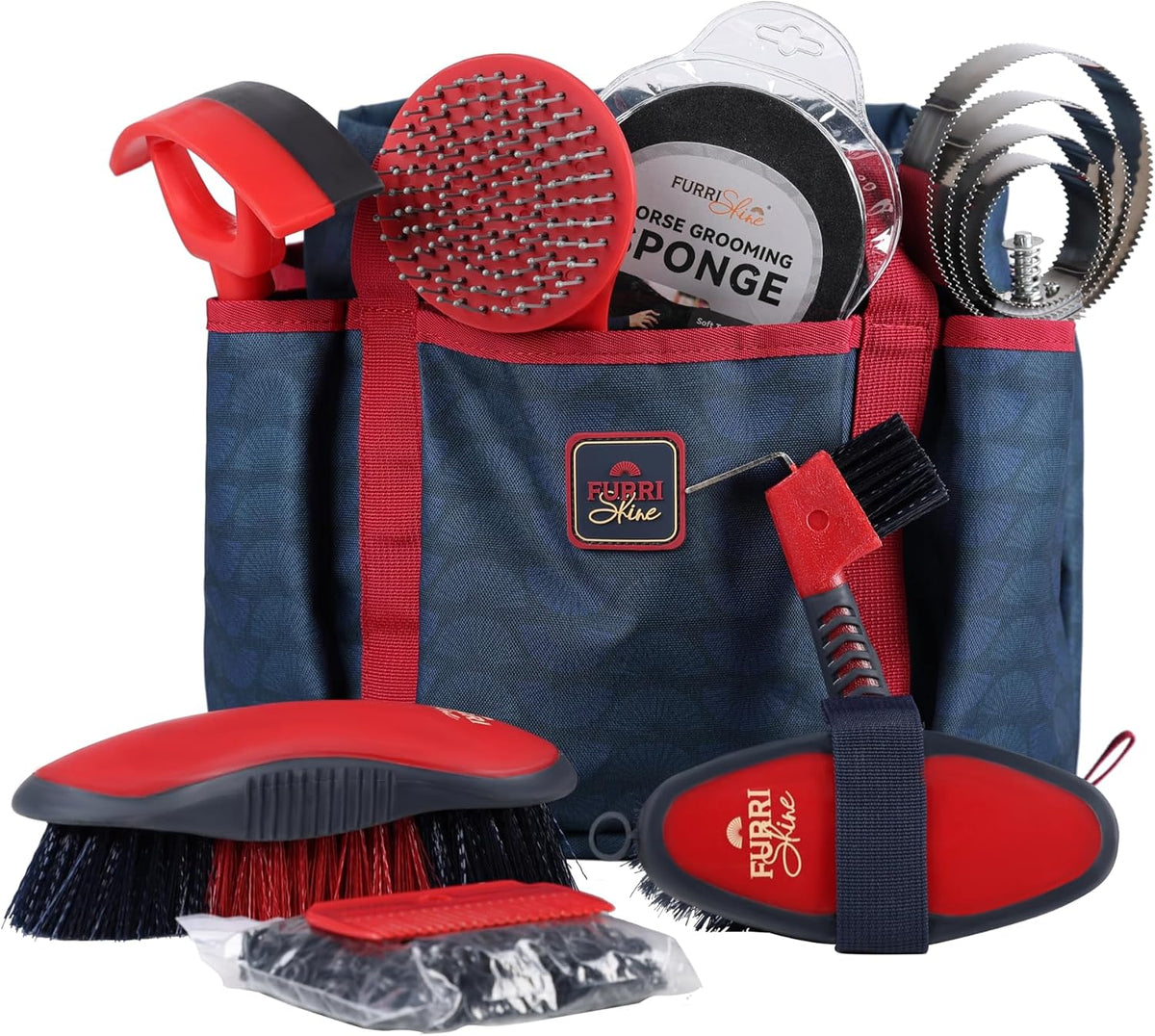 Horse Grooming Kit, 9 Piece Grooming Brush Set with Silicone Curry Comb for Bathing & Shedding Pasture Glow - Image 11