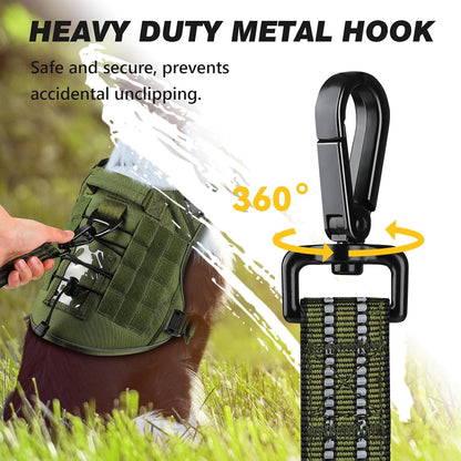 WINGOIN reflective dog leash highlighting the double sided night safety stitching