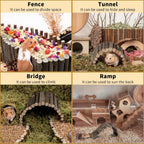Hamiledyi wooden cage accessories for dwarf and Syrian hamsters playground setup.