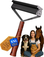 Extra Large 2-Sided Undercoat Rake for Dogs & Cats, Dog Brush for Shedding Remove Mats, Dematting Comb, Safe&Gentle Grooming Brush for German Shepherds Medium to Long-Haired Pets,Premium Wooden Handle - Image 11