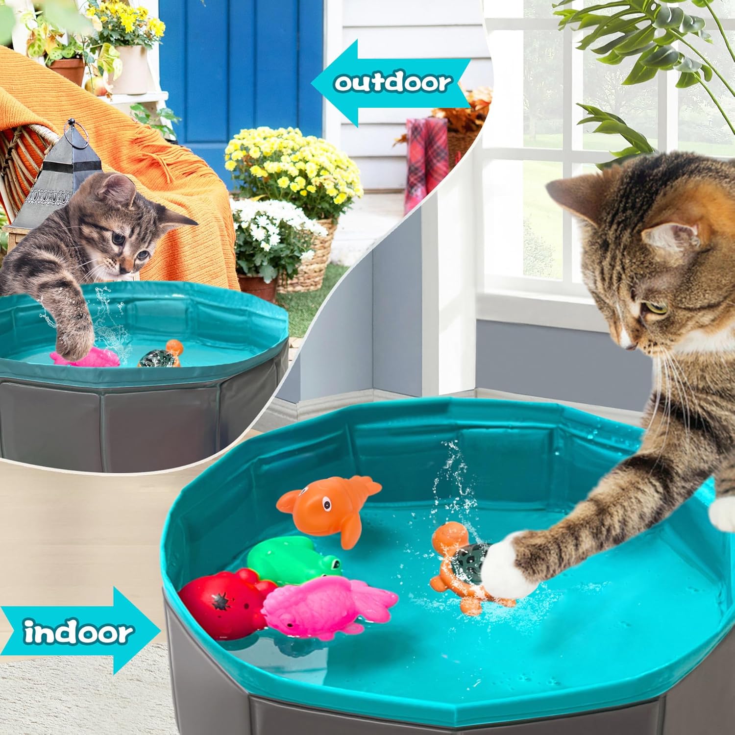 Yopetox portable sensory water mat for bored indoor cats hunting instinct stimulation.
