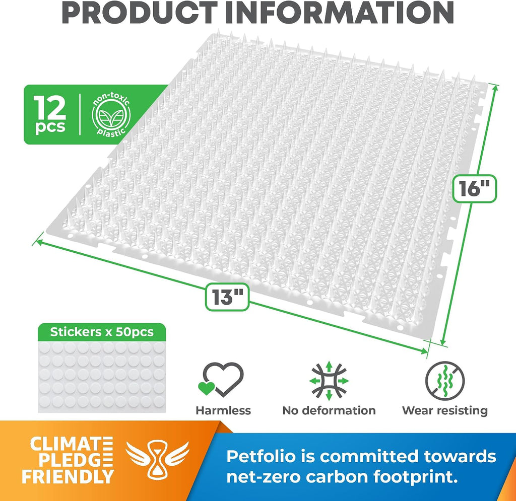 Petfolio cat spike mat set showing 1 inch plastic spikes