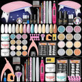 Peacecolor acrylic nail kit front view with box and tools