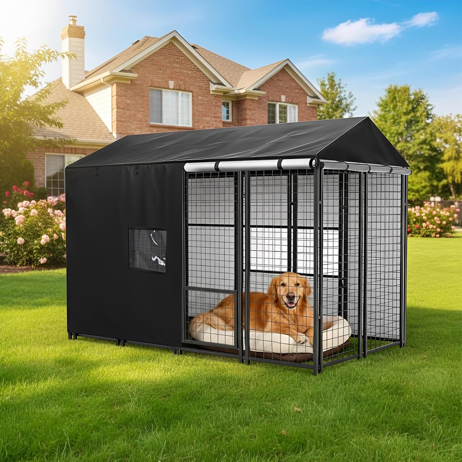 Schleuder protective pet crate cover neatly folded next to its included storage bag.