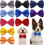 PET SHOW Large Dogs Collar Attachment Bow Ties front view showcasing colorful plaid patterns