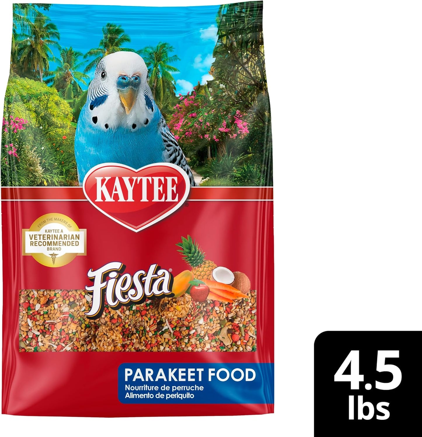 Kaytee Fiesta Parakeet Food, Nutritious and Fun Blend, Supports Skin, Feather, Digestion, Brain and Heart Health, 4.5 pounds - Image 12
