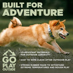 Active dog playing with Hound2O duck toy