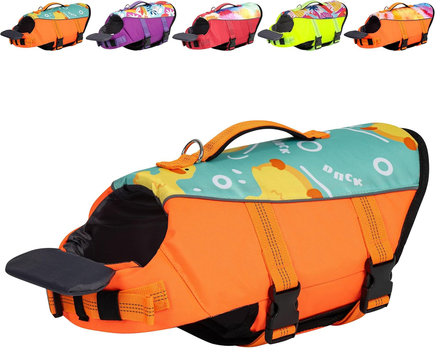 cyeollo Dog Life Jacket Mermaid Dog Safety Vest with Rescue Handle Refletive Strip Small Dogs Life Vests for Swimming Boating, Pink S - Image 11