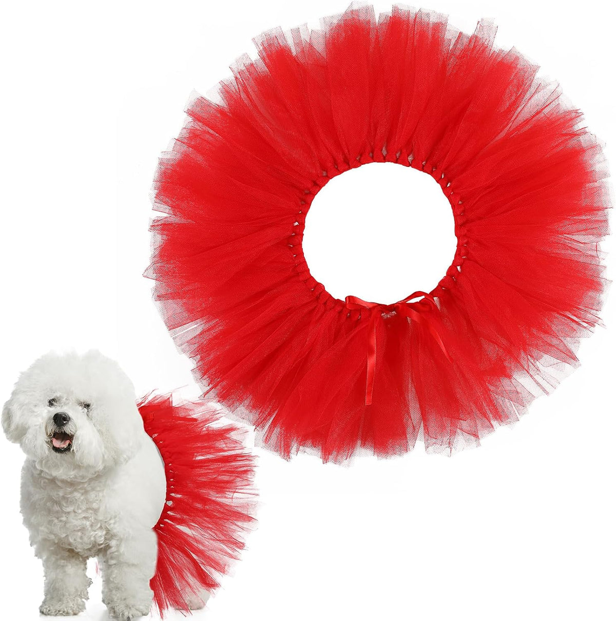 Locmeo durable polyester pet dress fluffing out for a festive celebration