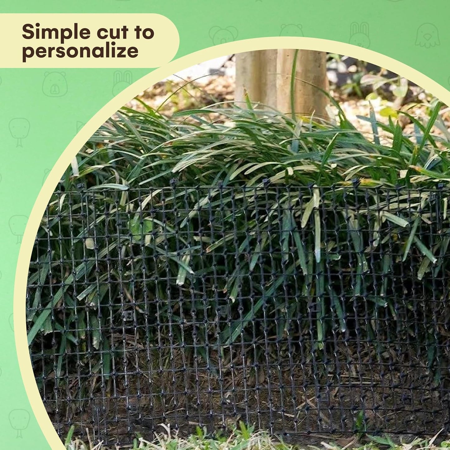 Homarden garden scat mat installed in a flower bed with staples