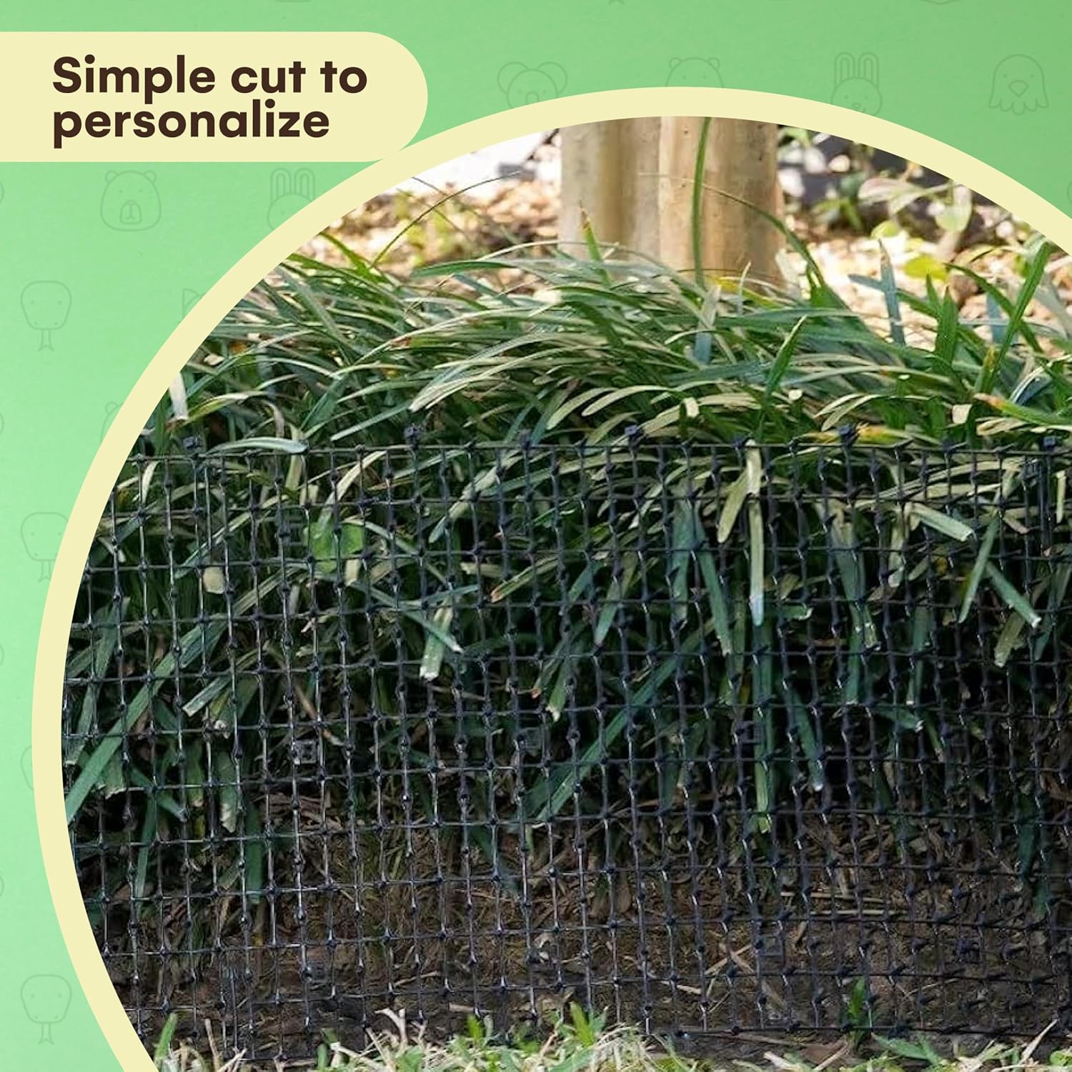 Homarden garden scat mat installed in a flower bed with staples