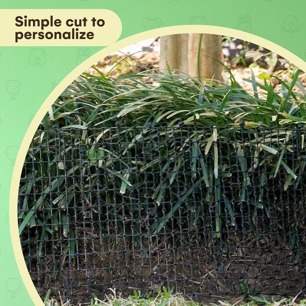Close up view of flexible polypropylene spikes on the Homarden deterrent mat