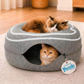 Meowfia Peekaboo Cat Cave Donut front view dark gray