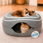 Meowfia Peekaboo Cat Cave Donut front view dark gray