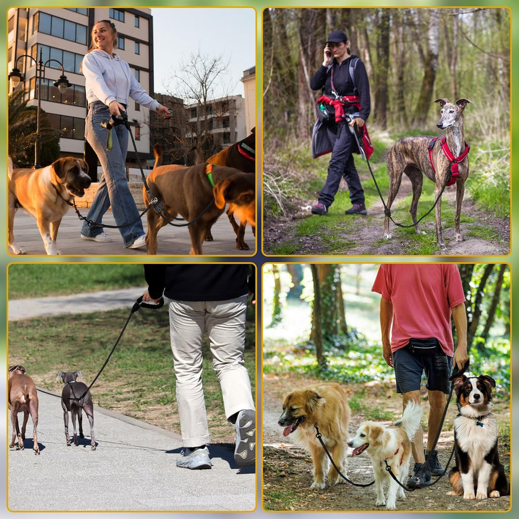 Durable zinc alloy metal clasps attached to the small-sized dog traction ropes.
