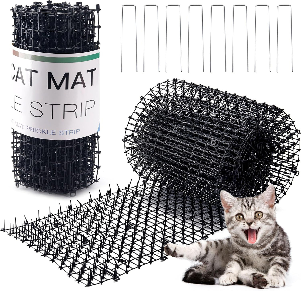Hmyomina 16.4 feet cat scat mat with spikes front view