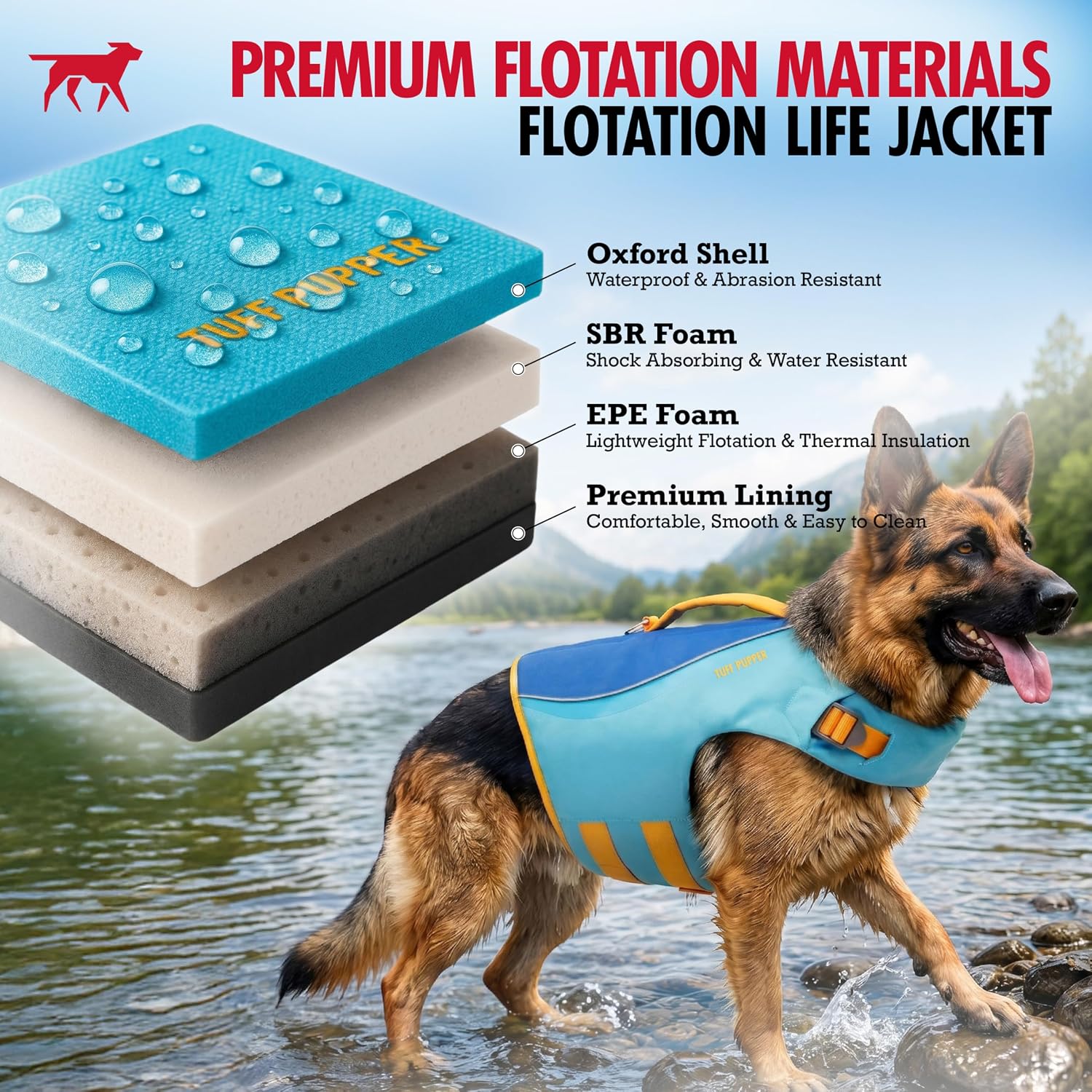 Premium water safety vest for small dogs and puppies swimming