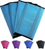 Full set of four pink fine mesh horse gaiters demonstrating lightweight and snag resistant material quality