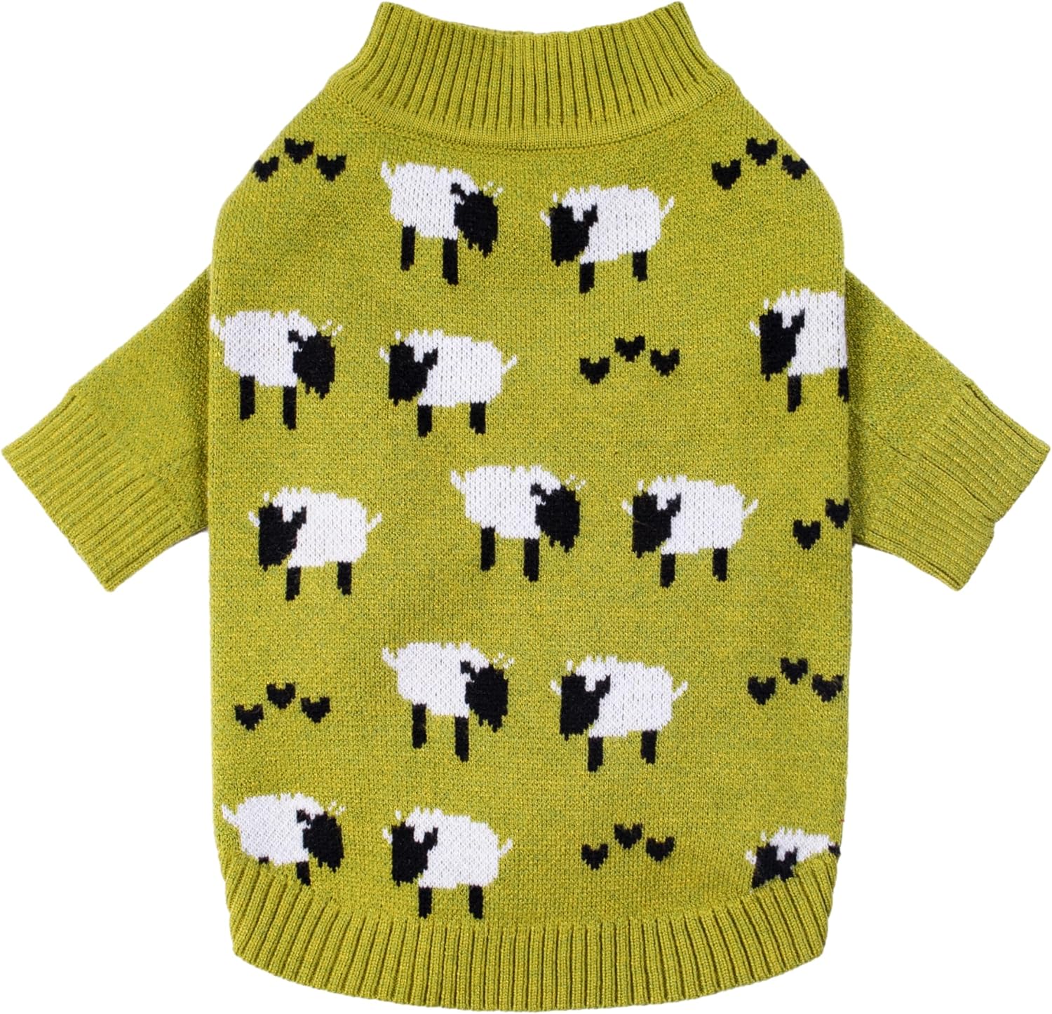 Fitwarm funny sheep dog sweater front view of premium winter pet apparel