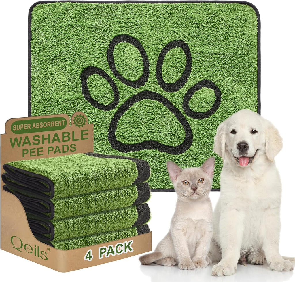 Qeils Reusable Dog Pee Pads, 2 Pack Super Absorbent & Leakproof Washable Puppy Pads with Soft Green Top Layer, for Potty Training, Crates, Couch, Car Seats & Pet Beds, 18"x24" - Image 13