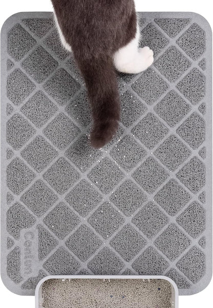 Conlun Cat Litter Mat Litter Trapping Mat, Premium Durable PVC Grid Mesh with Scatter Control, Non-slip, Less Waste Cat Litter Box Mat, Soft on Kitty's Paws, Urine Waterproof, 24" x 17" Grey - Image 9