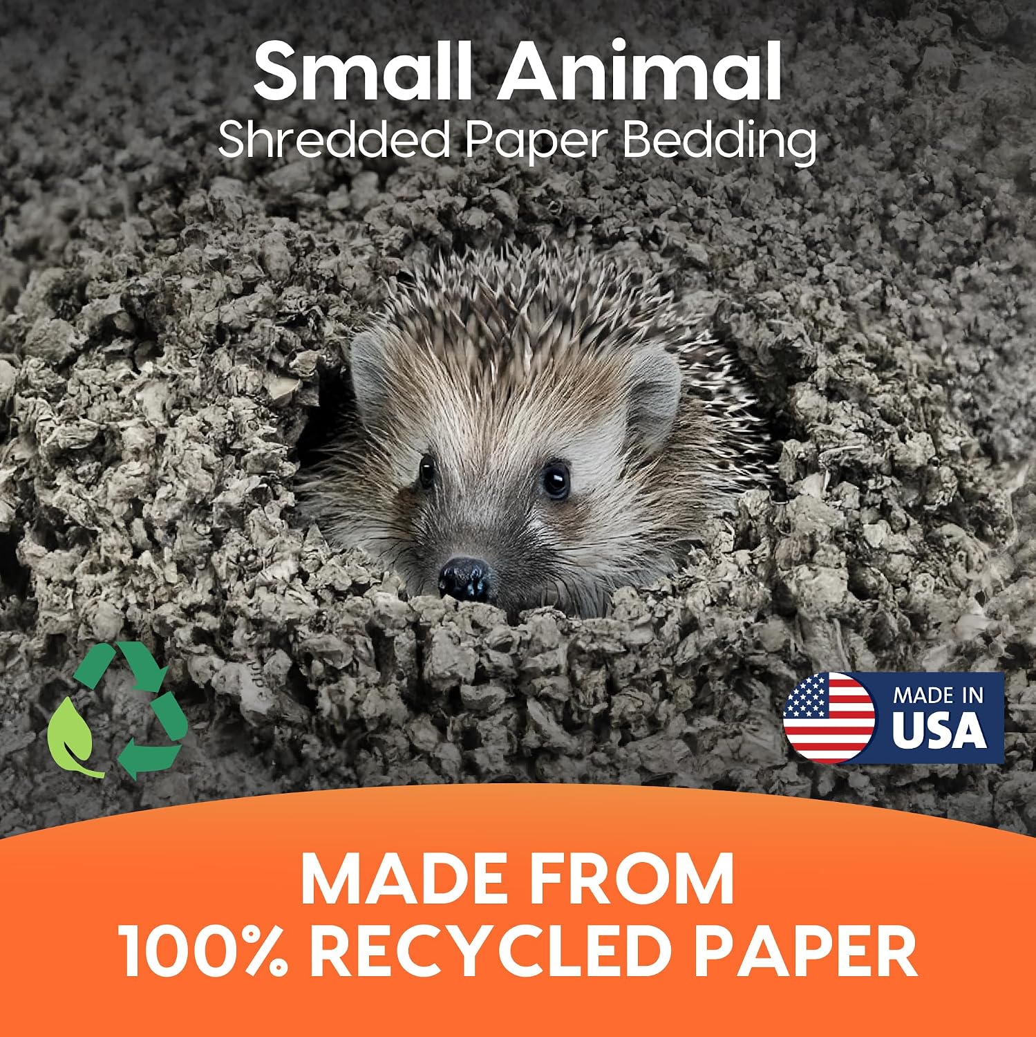 Close up of Fresh News odor control paper pellets